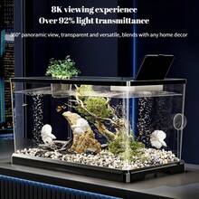 Sturdy Large Aquarium With A Lid - Clear, Leak-Resistant Design Suitable For Fish, Turtles, And Aquatic Plants, Perfect For Use In For Home Offices Or Classrooms, Featuring A Contemporary Rectangular Setup, Great For Christmas And Holiday Decor - M-附配件 - 查看 11