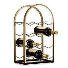 Estante de vino LED para encimera 12 botellas estante de vino de metal soporte de mesa para gabinete despensa almacenamiento de botellas de vino  855595 - 12 botellas con luz LED - Ver 5