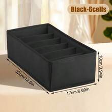 1pc Foldable Drawer Divider Storage Box, Fabric Organizer Basket For Wardrobe, Suitable For Underwear, Bras, Socks, Ties, Accessories, Bedroom Storage - Grey - View 30