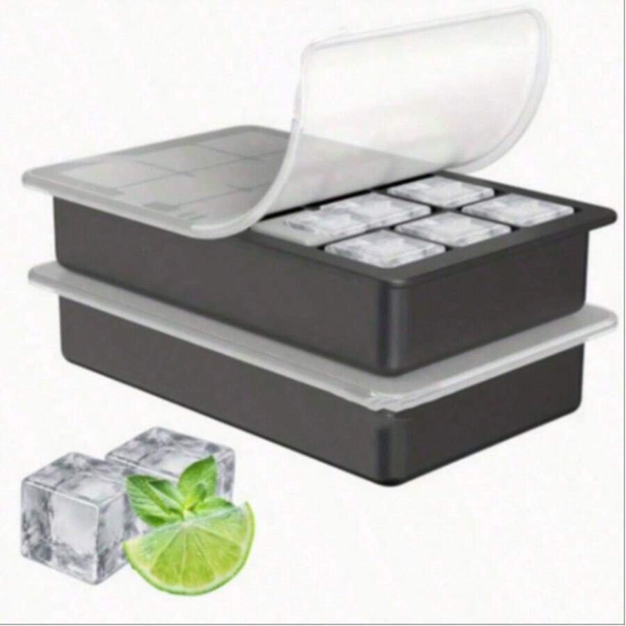 1/2pcs 15-Cavity Silicone Ice Cube Tray With Lid, Ice Making Tool