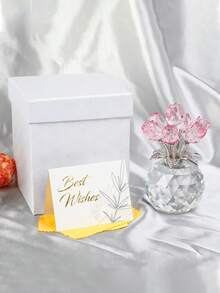 Bình hoa hồng pha lê màu hồng thủ công trang trí, quà tặng chủ đề hoa hồng, thích hợp làm quà cho bạn gái, vợ, chị gái, Ngày của Mẹ, sinh nhật, kỷ niệm, đám cưới và trang trí nhà cửa, đồ sưu tầm hoa thủ công. - Nhiều màu - Xem 4