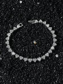 1件套女士全钻心形吊坠项链和手链套装 - Style A - 查看 12