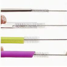 5/10/20pcs Flexible Stainless Steel Straw Cleaning Brush, Soft Bristle Design, Suitable For Cleaning Glass Tubes And Bottles, With Long Handle, Reusable - Multicolor - View 7