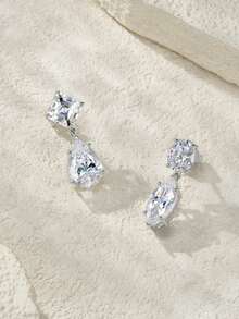 Bông tai Moissanite bạc 925, không gây dị ứng, thiết kế tối giản sang trọng, chống oxy hóa, đa năng, quà tặng cho Ngày Valentine, Ngày của Mẹ, đám cưới, lễ đính hôn, sinh nhật, kèm hộp quà và giấy chứng nhận. - Bạc - Xem 6