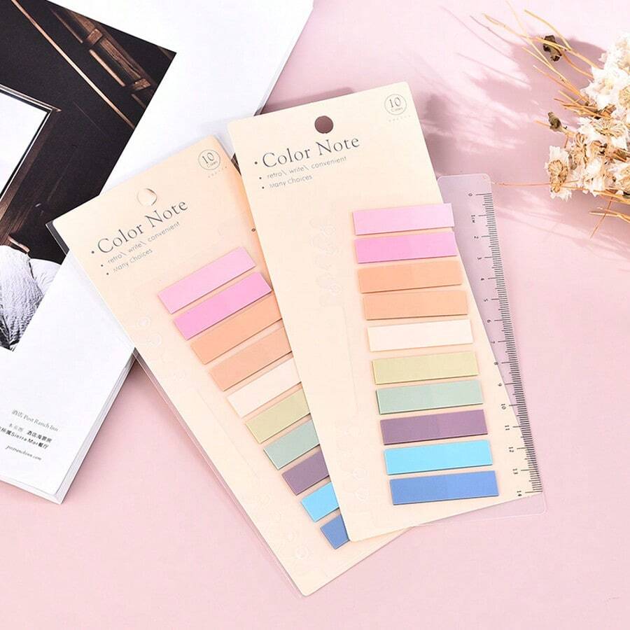 1 Pack Of 200 PET Sticky Notes, Index Tabs, Transparent Writable Labels, Student Office Supplies, Organizational Stationery