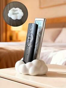 Cloud-Shaped Modern Black & White Remote Control Storage Box | Soft Cushioned Top Saves Space - Living Room/Bedroom Media Center Storage - Decorative Remote Control Storage Box With Storage Function (Remote Control Not Included) - View 9