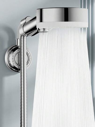 1个可调节淋浴喷头支架 - 真空吸盘式淋浴支架，无需钻孔的通用淋浴喷头安装支架，适用于浴室