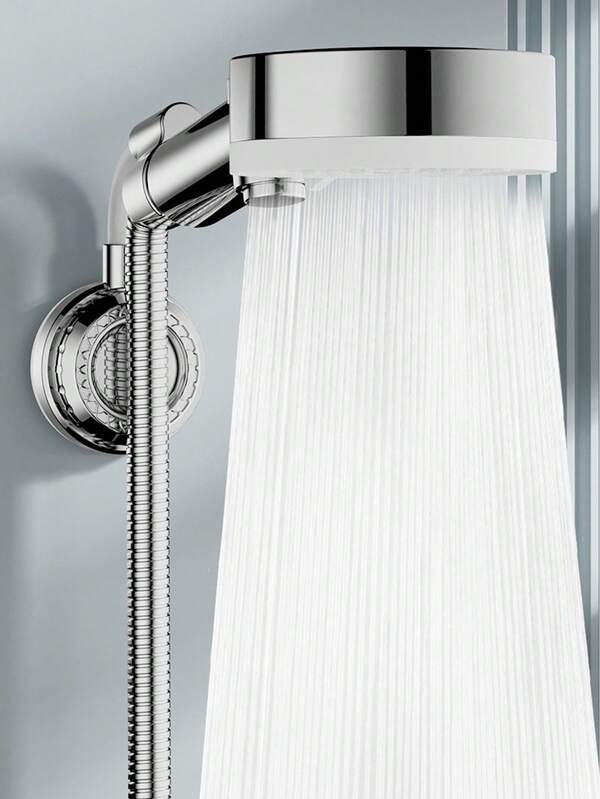 1个可调节淋浴喷头支架 - 真空吸盘式淋浴支架，无需钻孔的通用淋浴喷头安装支架，适用于浴室