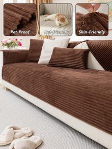 1PC Modern Minimalist Flannel Straight Stripe Sofa Cushion, Pet-Friendly 1-4 Seater Modular Sofa Protector, Suitable For Living Room, Bedroom, Study Decor, Machine-Washable Sofa Slipcover. - Multicolor - View 10