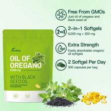 Oil Of Oregano With Black Seed Oil 300 Capsules | Natural Antioxidants | Nutritional Support | Highly Effective Botanicals Dietary Healthcare Supplement - 170g - 查看 5