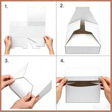 10pcs Gift Box With Lid, 20 X 20 X 10 Cm White Cardboard Gift Box, Suitable For Christmas, Wedding, Graduation, Holiday, Birthday Craft Gift Packaging - View 5