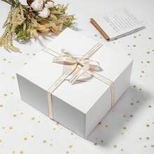 10pcs Gift Box With Lid, 20 X 20 X 10 Cm White Cardboard Gift Box, Suitable For Christmas, Wedding, Graduation, Holiday, Birthday Craft Gift Packaging - View 2