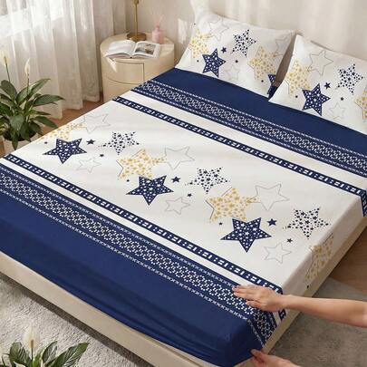 1 Ga trải giường in họa tiết, mềm mại, không nhăn, thoáng khí, phù hợp với nệm dày 9 inch, thích hợp cho nhiều kích cỡ giường, trang trí phòng ngủ, chăn ga gối đệm, quà tặng cho nữ, cỡ Queen/King, có thể giặt máy, đạt chứng nhận Oeko-Tex.
