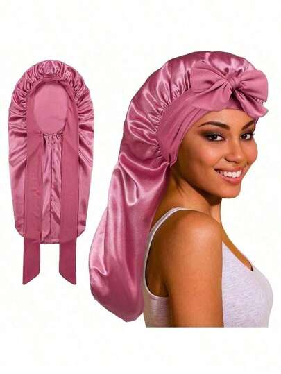 Silk Sleep Bonnets For Women, 1PC Satin Night Cap Soft Elastic Band Silk Bonnets For Sleeping Silk Bonnet Satin Bonnet 9YOZ