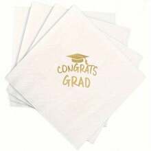 50pcs/Bag 2026 Graduation Season Disposable Napkins CONGRATS GRAD Party Decoration Party Desktop Decoration - Xem 1