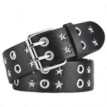 1 pieza Cinturón decorado con remaches de bala, cinturón de mezclilla de estilo punk versátil, de moda y de alta calidad - Multicolor - Ver 14