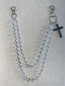 十字水钻裤链、龙虾扣腰链、钱包链、复古链、双层链、嘻哈朋克风、牛仔裤链、口袋链、男士钥匙扣、多元素裤链 - 彩色 - 查看 24