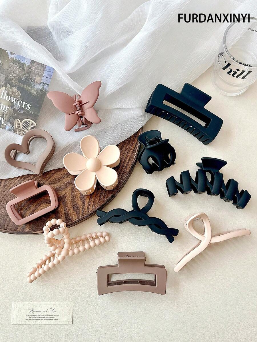FURDANXINYI 11 piezas Un conjunto de pasadores de moda y elegantes, una opción ideal para el transporte diario y crear un look con estilo. También es un excelente regalo para mujeres. Accesorios de playa, pinzas para el cabello, atuendos de verano, pinzas de garra, ganchos de cabello de playa - Multicolor - Ver 1