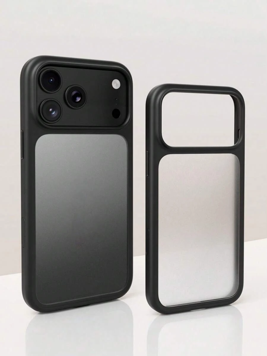 1 chiếc ốp lưng điện thoại cao cấp cơ bản, mờ trong suốt, cảm giác như da, tương thích với iPhone 17 Pro Max AIR 16 15 14 13 12 Pro Max Plus, ốp lưng silicon mềm. - màu đen - Xem 1