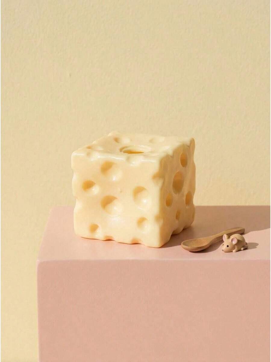 1pc 7cm Square Ultrathin Cheese Ball Squishy, TPR Shell Slow Rebound Squeeze Toy, No Filler, DIY Cheese Skin Squishy, Birthday/Halloween Gift, Perfect Gift, Stress Relief Gift For Teens - 多色 - 查看 1