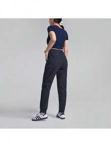 Pantalones largos casuales con cordón para entrenamiento y fitness de Adidas para mujer, Primavera 2026, GR3744 - Negro - Ver 5