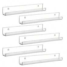 1 pezzo di mensola da parete in acrilico trasparente, mensola galleggiante in acrilico, libreria in acrilico, mensola da parete per il soggiorno, per il bagno e la decorazione della parete - Bianco - Visualizzare 3