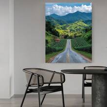 Enmarcado 1 pieza Póster de Viaje de Colombia Enmarcado - Arte de Pared Panorámico de la Región Eje Cafetero con Marco de Madera,  Impresión de Paisaje de la Zona Colombiana, Decoración Colgante para Hogar, Oficina, Café Adecuada para Espacios con Temática de Colombia, 2D Plano - Enmarcado - Ver 5