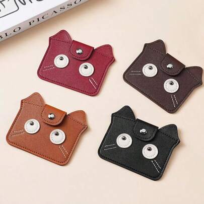 复古卡通小巧轻便大容量仿皮卡包零钱包，卡片收纳袋，时尚零钱包 ---- 适合收纳各种银行卡和卡片，小巧精致，方便携带