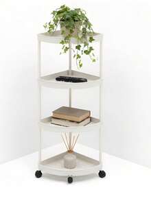 3/4/5 Tier Corner Storage Rack, Bathroom Organizer Rack With Wheels, Multipurpose Slim Storage Shelf For Bathroom, Kitchen, Living Room - Multicolor - View 4