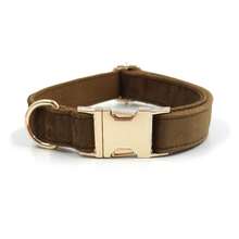 1 Stück Samt Hundehalsband mit Schnellverschluss, weiches, bequemes, verstellbares Haustier Halsband geeignet für kleine/mittlere/große Hunde, modernes minimalistisches Design, süßes Accessoire, intensive Farben, vintage einzigartig, Jahrestag, Geburtstag, Weihnachtsgeschenk - Braun - Übersicht 12