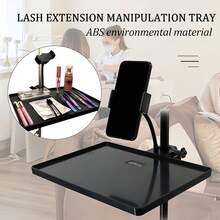 1 Kẹp giữ mi đen trắng chất liệu ABS, tương thích với đèn Moonlight và phụ kiện kẹp mi dạng vòng với thiết kế gập cố định. 1 Khay đựng mi nối - Đế chắc chắn, chịu lực cao, không cần nguồn/pin, tương thích với đèn Moonlight và đèn dạng vòng, thích hợp cho trang điểm chuyên nghiệp, tại nhà, tại tiệm và chụp ảnh - màu đen - Xem 2