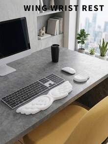 1 Memory Foam Leather Wrist Rest, Keyboard Wrist Guard, Mouse Wrist Guard, Gradually Thickened, Ergonomic, With Wrist Rest, Computer Mouse Pad, Pain Relief, Keyboard Wrist Rest, With Coaster, Anti Slip PU Base - View 11