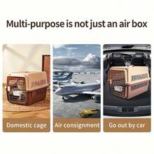 Pet Cat Air Box, Portable Cat Cage Cat Bag With Hanging Bowl And Toilet, Suitable For Outdoor Activities For Cats And Dogs, Travel Pet Cages, Vehicle-Mounted Dogs And Cats And Portable Carry-On Cases, And Vehicle-Mounted Pet Capsule Dog Carriers - màu nâu - Xem 6