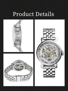 Fossil Đồng hồ nữ thanh lịch - Vỏ và dây đeo bằng thép không gỉ, mặt kính khoáng, chống nước 50M, mặt số màu trắng ngà. - Bạc - Xem 5