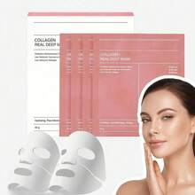 4pcs Bio-Collagen Real Deep Mask, Hydrating Overnight Hydrogel Mask, Pore Minimizing, Elasticity, Plumping Improvement, Korean Skincare, Stocking Stuffers For Teen Girls | 1.19oz(34g) X 4ea - 白色 - 查看 2