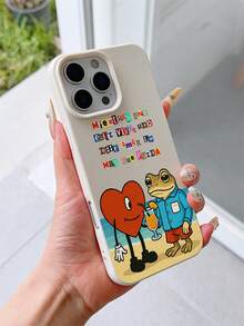 1个白色皮革纹理TPU防震手机壳，UV喷绘青蛙爱心图案，适合夏季使用，兼容 7/8/7 Plus/8 Plus/X/XS/XR/XS Max/11/11 Pro/11 Pro Max/12/12 Pro/12 Pro Max/12 Mini/13/13 Pro/13 Pro Max/13 Mini/14/14 Pro/14 Pro Max/14 Plus/15/15 Pro/15 Pro Max/15 Plus/16/16 Pro/16 Pro Max/16 Plus/17/17 Pro/17 Pro Max - 彩色 - 查看 1