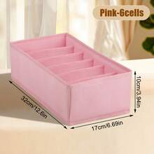 1pc Foldable Drawer Divider Storage Box, Fabric Organizer Basket For Wardrobe, Suitable For Underwear, Bras, Socks, Ties, Accessories, Bedroom Storage - Grey - View 18