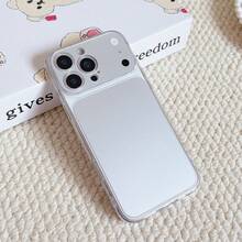 适用于 17/17 Pro/17 Pro Max/16/15/14/13/12/11 系列，1 件装 INS 时尚二合一防震全包手机壳，适用于 17 Pro Max 手机，防摔精准开孔保护套 - 銀色 - 查看 3