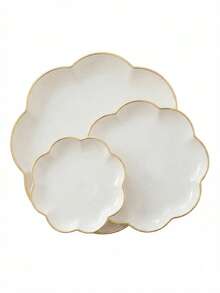 1pc/Set Floral Design Tray, Candy Dish, Snack Plate, Cosmetic Organizer - White - View 9