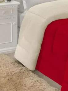 Sherpa Comforter With Blanket/Fitting Set, Queen Size, Thick, Assorted Colors, 2.40cm X 2.20cm - 紅白色 - 查看 2