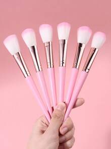 6pcs/Set Pink Soft Makeup Brushes, Facial Soft Hair Brushes, Multi-Functional Professional Makeup Tools, Soft Blush Brush, Powder Brush, Contour Brush - Pink - View 4