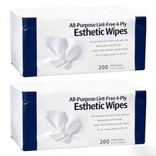 Khăn lau chuyên dụng không xơ 4 lớp, chất liệu không dệt, dùng cho salon và spa, mềm mại, chắc chắn và bền bỉ, không chứa latex, kích thước 3" x 3", 200 miếng. - trắng - Xem 13