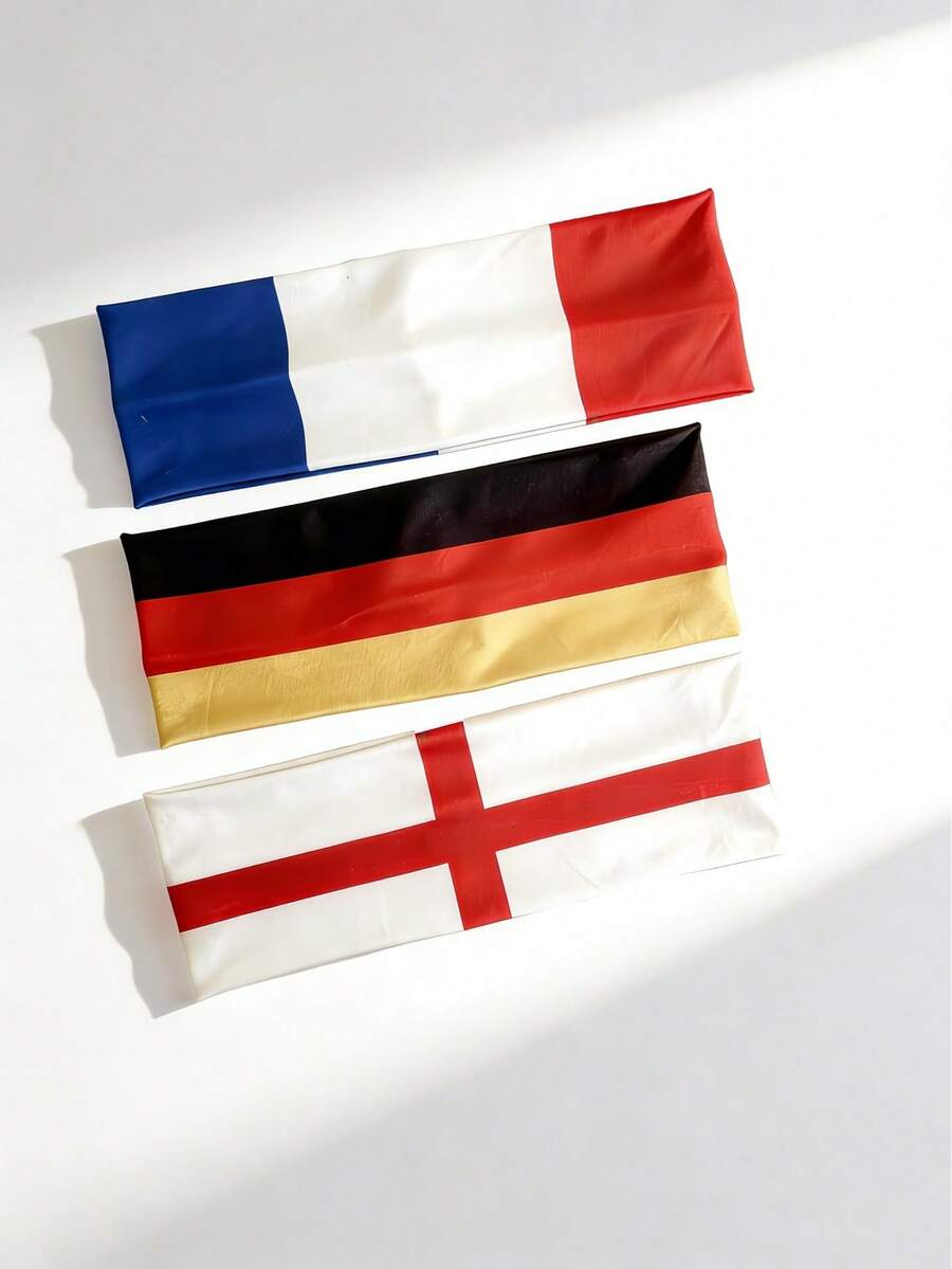 世界杯国旗头带，足球迷加油头巾，派对头饰，弹性吸汗带 - 彩色 - 查看 1