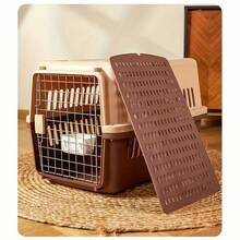 Pet Cat Air Box, Portable Cat Cage Cat Bag With Hanging Bowl And Toilet, Suitable For Outdoor Activities For Cats And Dogs, Travel Pet Cages, Vehicle-Mounted Dogs And Cats And Portable Carry-On Cases, And Vehicle-Mounted Pet Capsule Dog Carriers - màu nâu - Xem 11