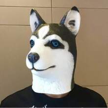 Mặt nạ đầu chó Husky, mặt nạ hóa trang động vật ngộ nghĩnh, phụ kiện cosplay Halloween. - Nhiều màu - Xem 6