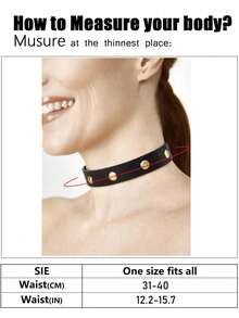 1 chiếc vòng cổ choker da kiểu punk màu đen có khóa kim loại điều chỉnh được dành cho nữ, vòng cổ phối kim loại kiểu punk, thích hợp cho các bữa tiệc hóa trang hoặc cosplay. - màu đen - Xem 5