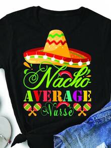 Camiseta Unisex de Manga Corta para Fiesta Mexicana, Enfermera Divertida Cinco De Mayo, Para Hombre y Mujer - Negro - Ver 5