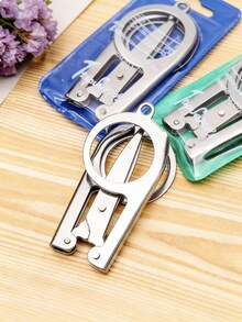 1/2pcs Foldable Stainless Steel Mini Scissors, Suitable For Travel, Office, Crafts, Emergency Cutting And More - Silver - View 4