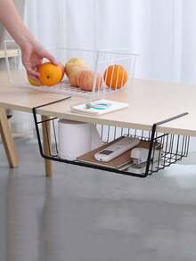 Giỏ đựng đồ treo dưới tủ, giỏ dây kim loại treo, thích hợp để đặt dưới tủ, giải pháp lưu trữ tiết kiệm không gian đa chức năng, có thể sử dụng cho mặt bàn bếp, tủ đựng thực phẩm, phòng tắm, văn phòng và phòng giặt. - Nhiều màu - Xem 3
