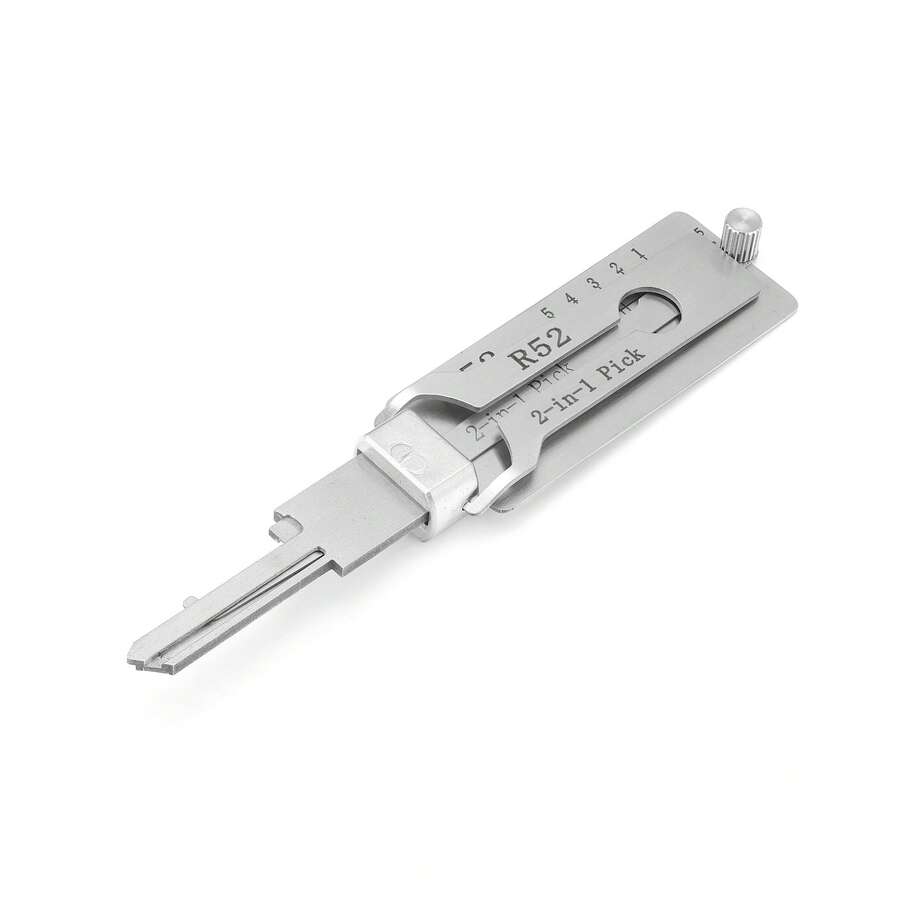 Lector de llaves decodificador de 5 pines R52, juego de herramientas profesional para cerrajería, set de ganzúas de alta calidad, color plateado universal - Plateado - Ver 1